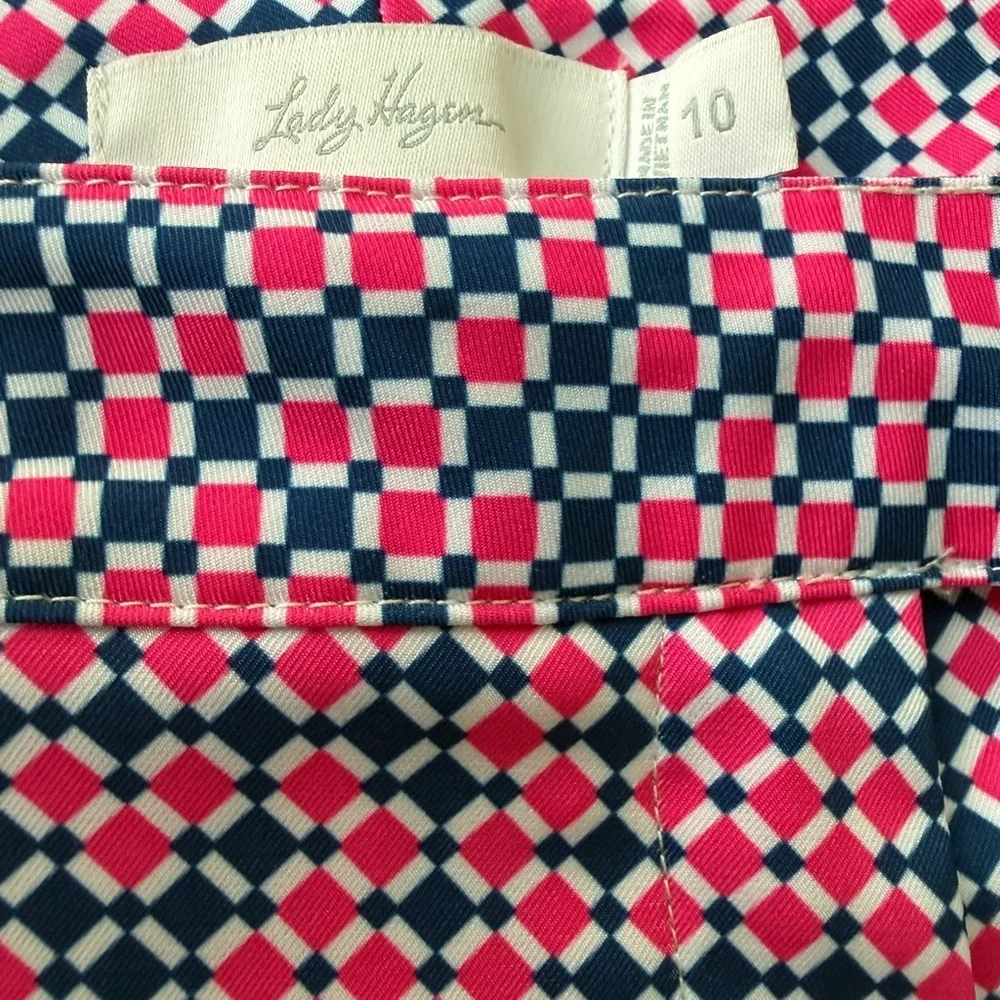 Lady Hogan Women’s Golf Checkered Plaid Casual Shorts Pink/Blue